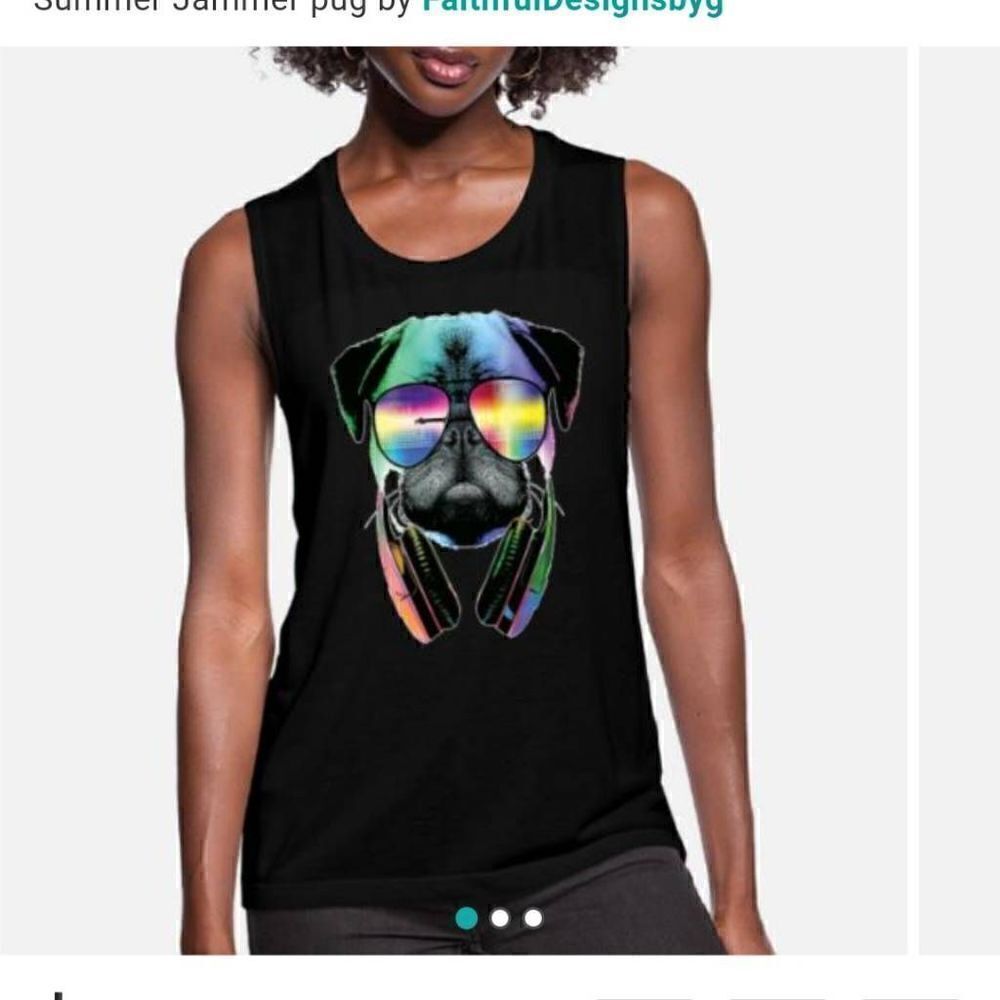 Sofra DJ Pug Racerback Tank Top